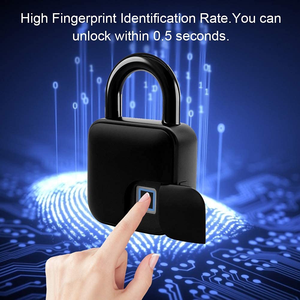 Foto 5 pulgar | Candado Inteligente con Huella Digital Sonew Impermeable Negro - Venta Internacional