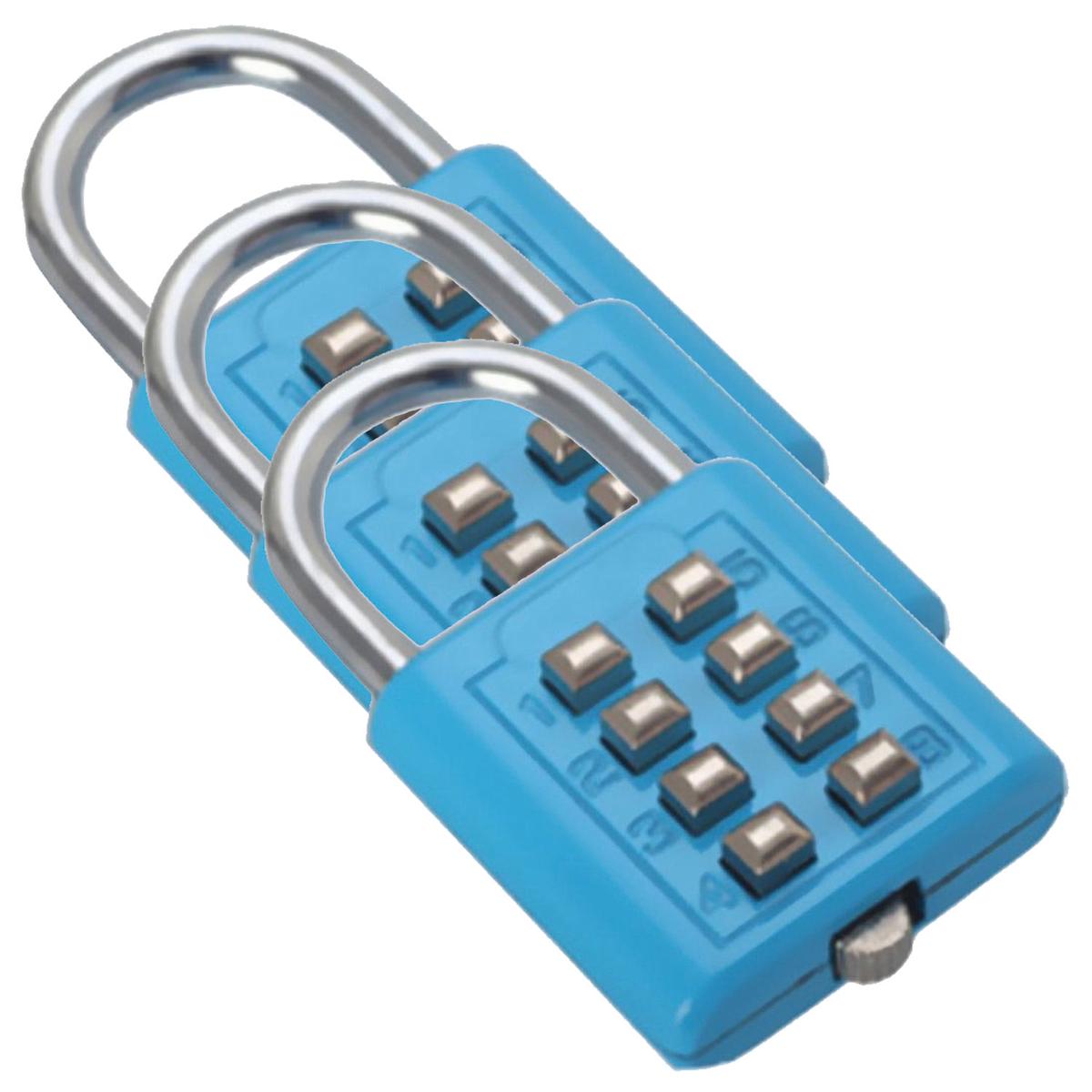 Candados Ventdepot Mxoku-003 3 Piezas Azul