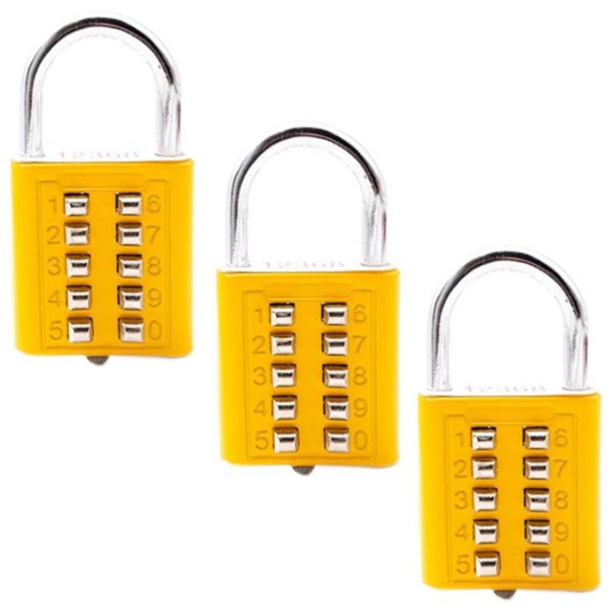 Candado Ventdepot Mxpsr-009 3 Piezas Amarillas