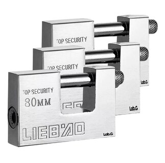 Foto 4 | Candado Cortina Extra Seguridad Métálico 80mm 3 Pzs Plata