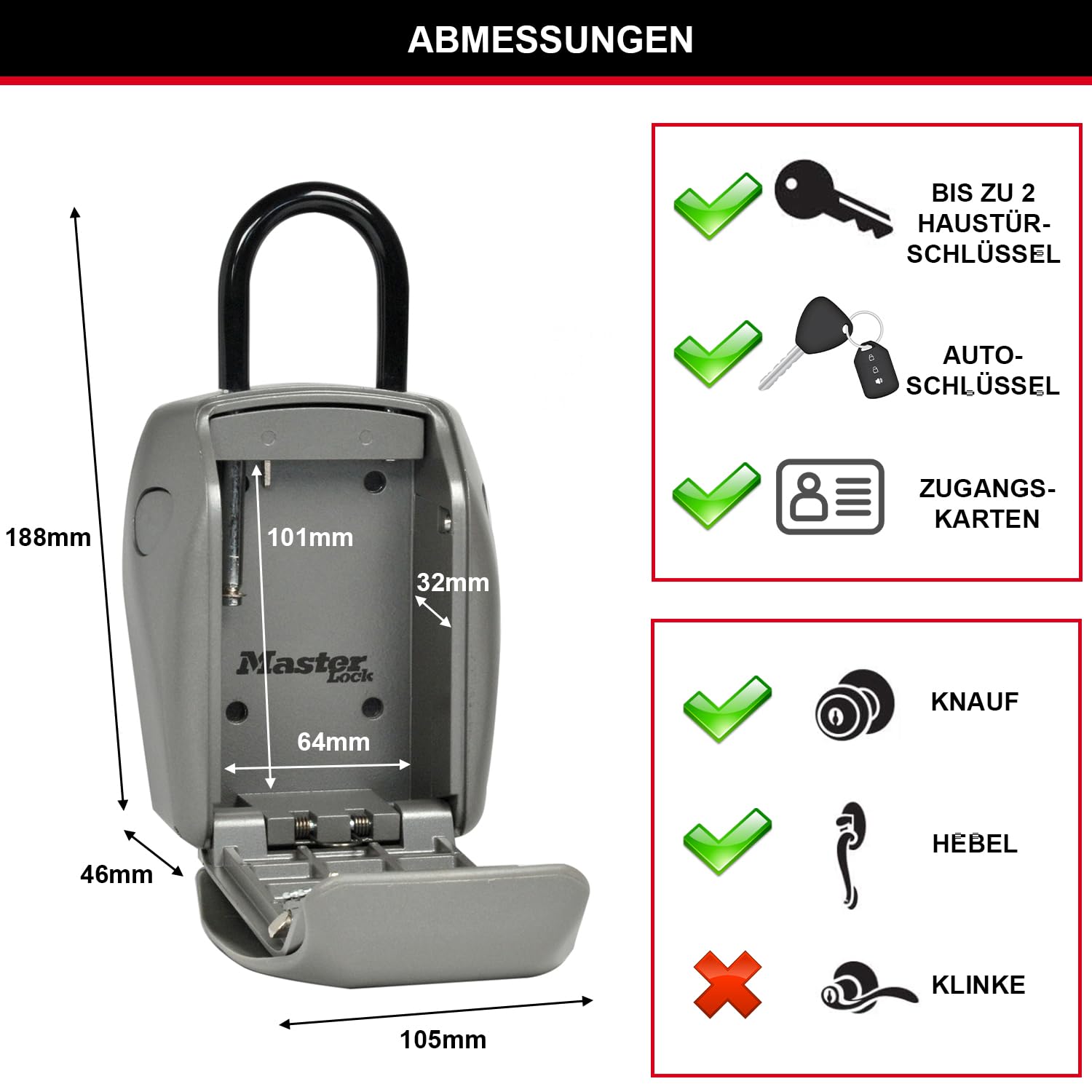 Foto 4 pulgar | Caja De Seguridad Master Lock 5414ec Con Capacidad Para 5 Llaves Para Exteriores - Venta Internacional.