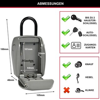 Foto 3 | Caja De Seguridad Master Lock 5414ec Con Capacidad Para 5 Llaves Para Exteriores - Venta Internacional.