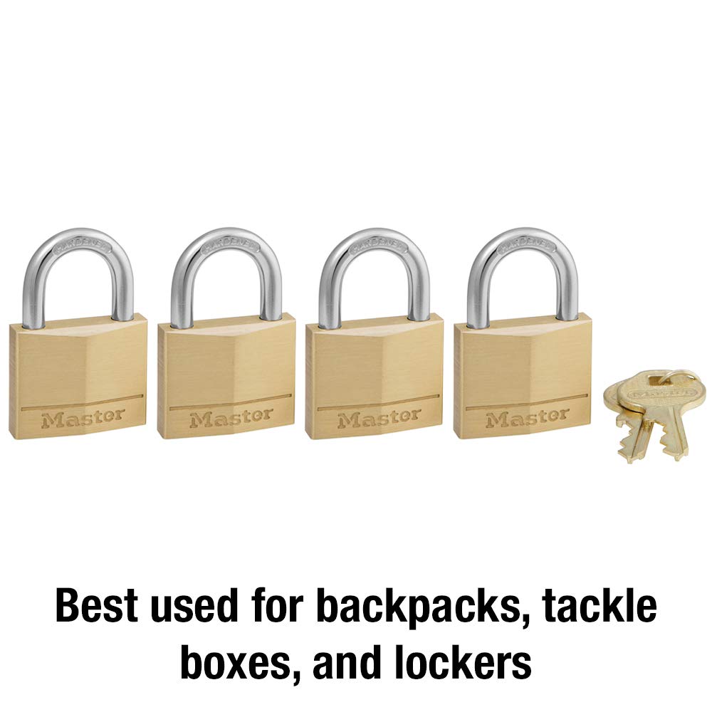 Foto 4 pulgar | Padlock Master Lock 140q De Latón Macizo, Paquete De 4 Unidades Con Llave - Venta Internacional.