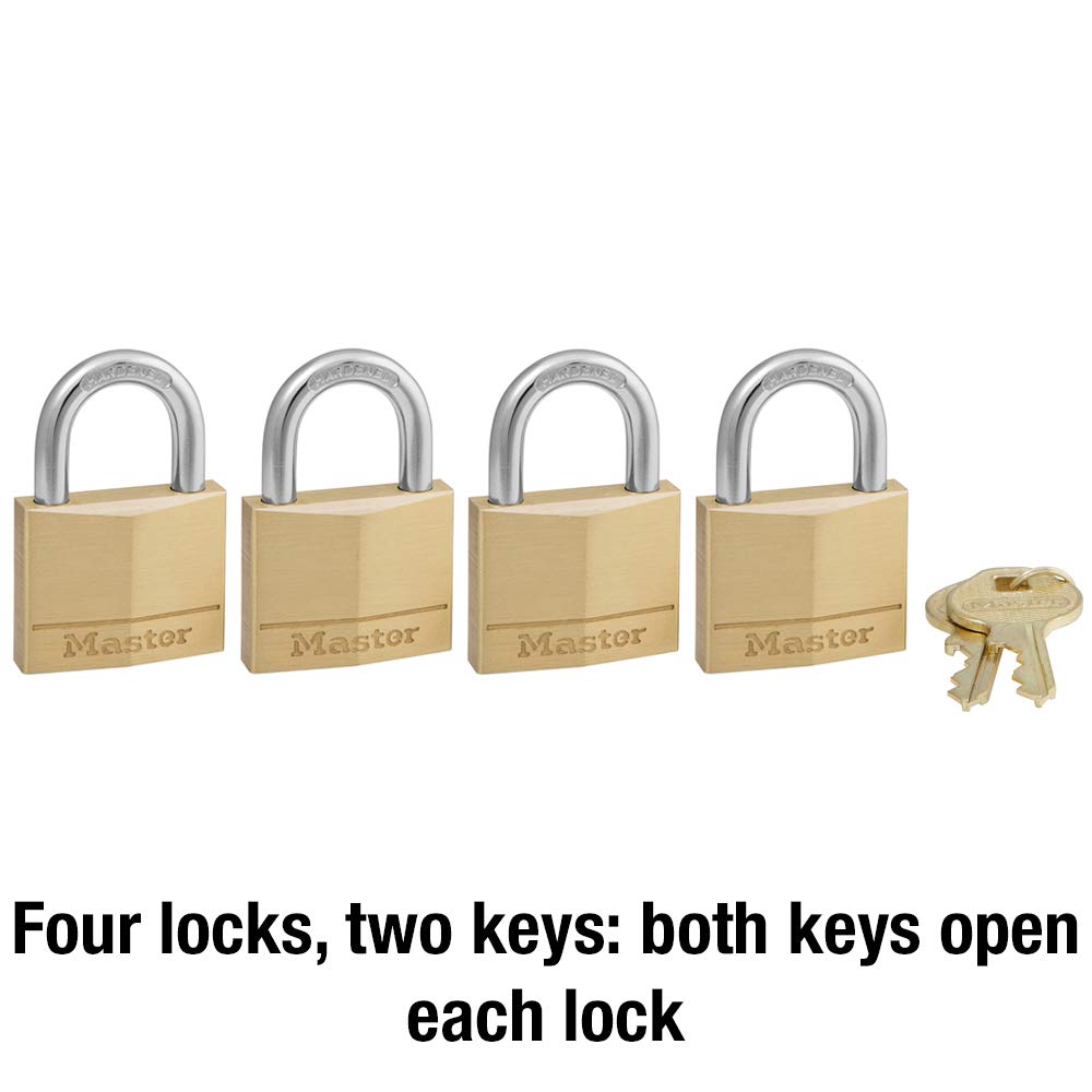 Foto 6 pulgar | Padlock Master Lock 140q De Latón Macizo, Paquete De 4 Unidades Con Llave - Venta Internacional.