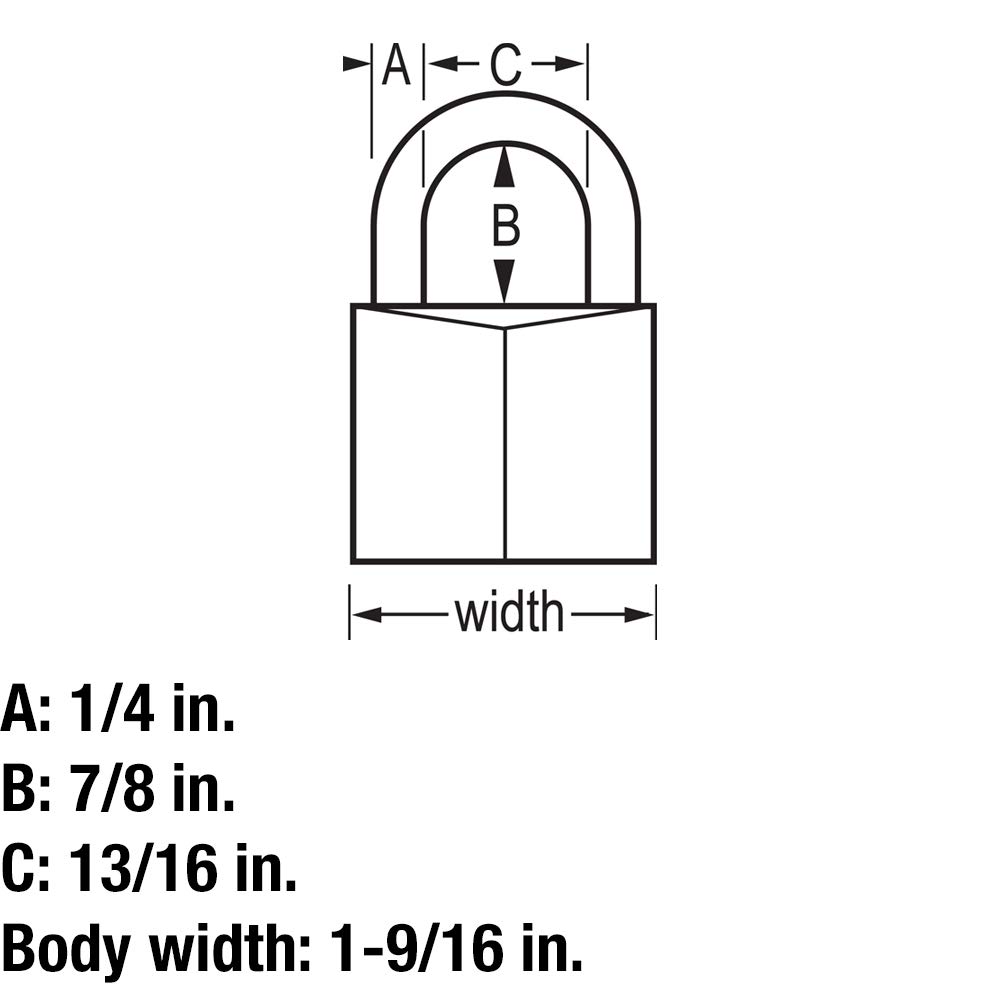 Foto 7 pulgar | Padlock Master Lock 140q De Latón Macizo, Paquete De 4 Unidades Con Llave - Venta Internacional.