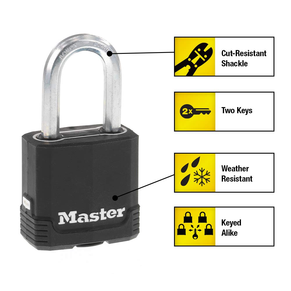 Foto 3 pulgar | Candado Con Llave Negra Para Exteriores Padlock Master Lock M115xqlf, Paquete De 4 - Venta Internacional.