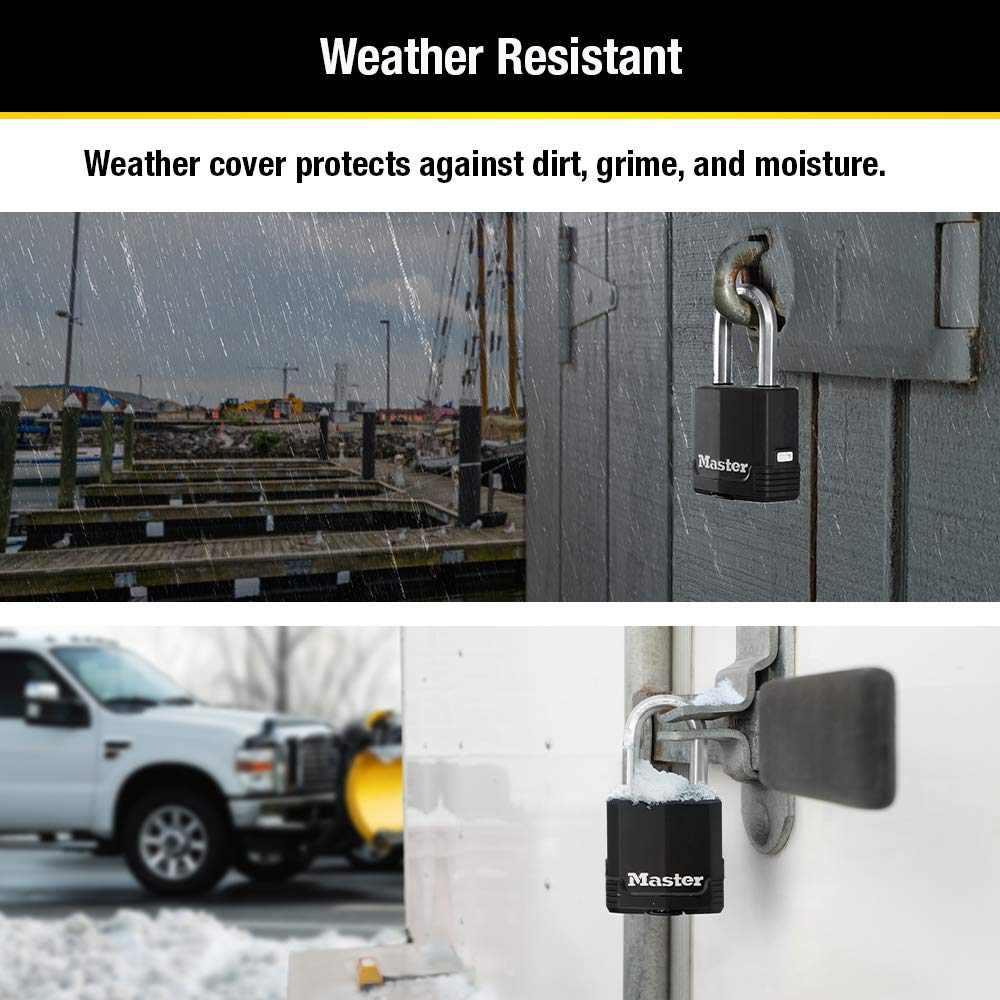 Foto 5 pulgar | Candado Con Llave Negra Para Exteriores Padlock Master Lock M115xqlf, Paquete De 4 - Venta Internacional.