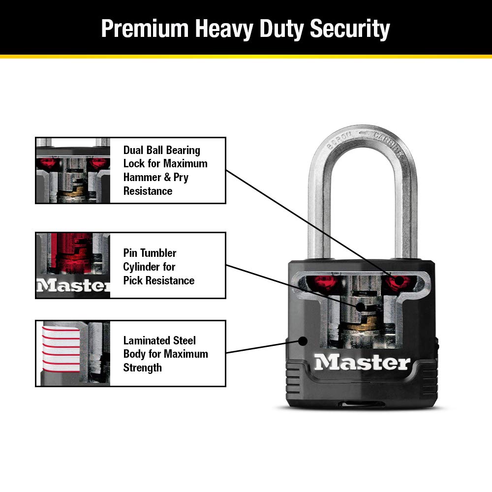 Foto 6 pulgar | Candado Con Llave Negra Para Exteriores Padlock Master Lock M115xqlf, Paquete De 4 - Venta Internacional.