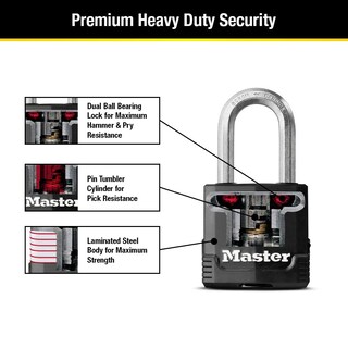 Foto 5 | Candado Con Llave Negra Para Exteriores Padlock Master Lock M115xqlf, Paquete De 4 - Venta Internacional.