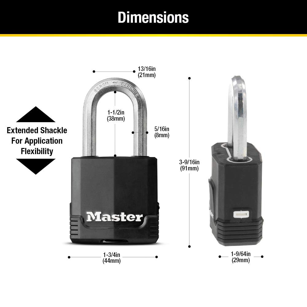 Foto 7 pulgar | Candado Con Llave Negra Para Exteriores Padlock Master Lock M115xqlf, Paquete De 4 - Venta Internacional.