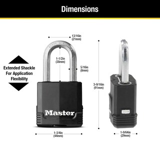 Foto 6 | Candado Con Llave Negra Para Exteriores Padlock Master Lock M115xqlf, Paquete De 4 - Venta Internacional.