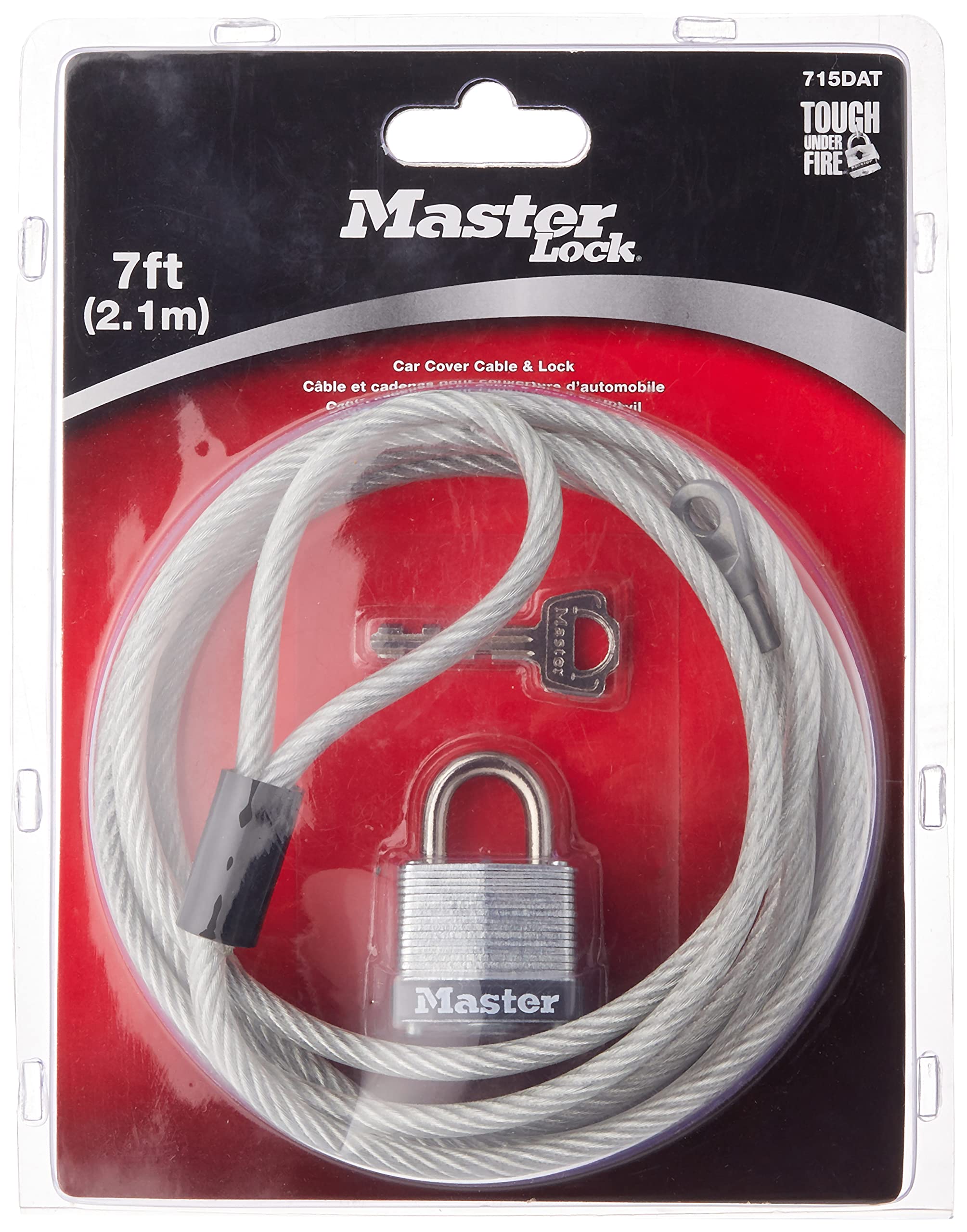 Foto 2 pulgar | Funda De Coche Con Cable Y Candado Master Lock 715dat De Acero Trenzado - Venta Internacional.