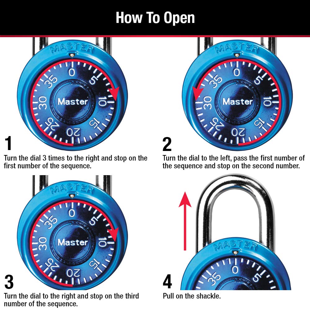 Foto 6 pulgar | Locker Lock Master Lock 1533tri Mini Combination, Paquete De 3 - Venta Internacional.