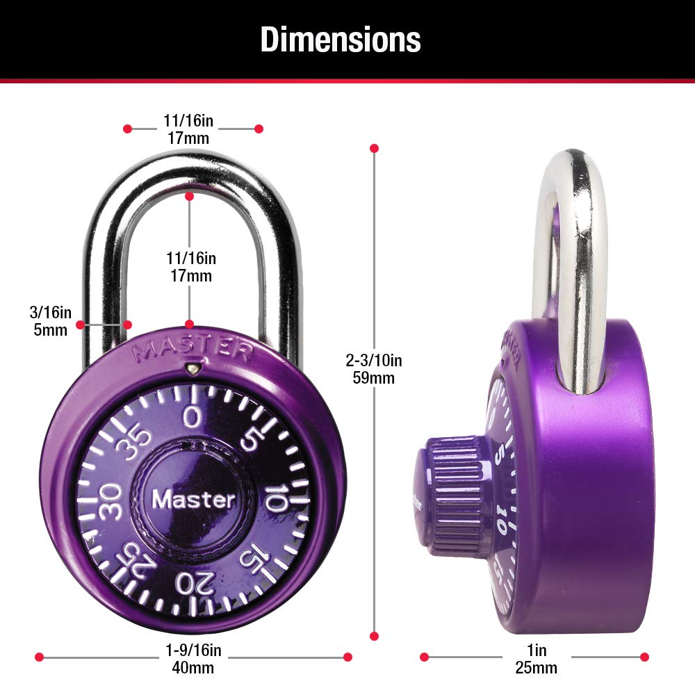 Foto 7 pulgar | Locker Lock Master Lock 1533tri Mini Combination, Paquete De 3 - Venta Internacional.