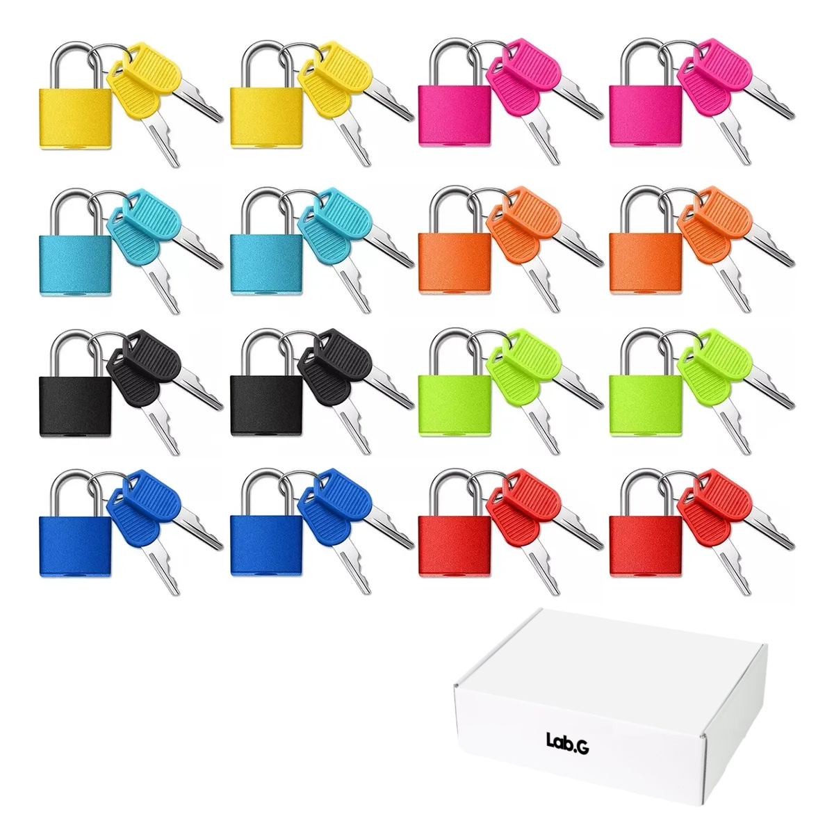 Candados Con Llave, Lab.g Candado Pequeño Para Maletas, 16 Piezas Colores