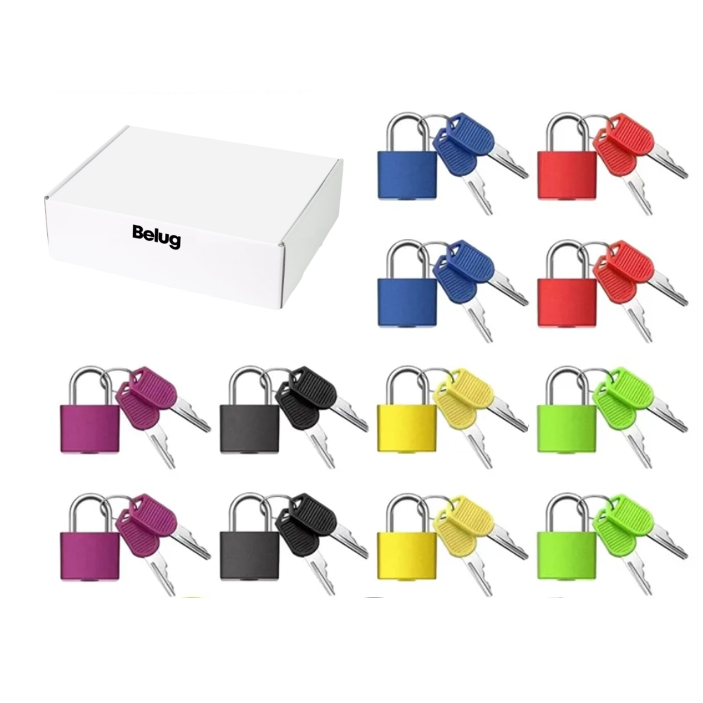 Foto 1 | 12 Candados Pequeños Belug Multiusos Para Maletas Joyas Taquillas Colores