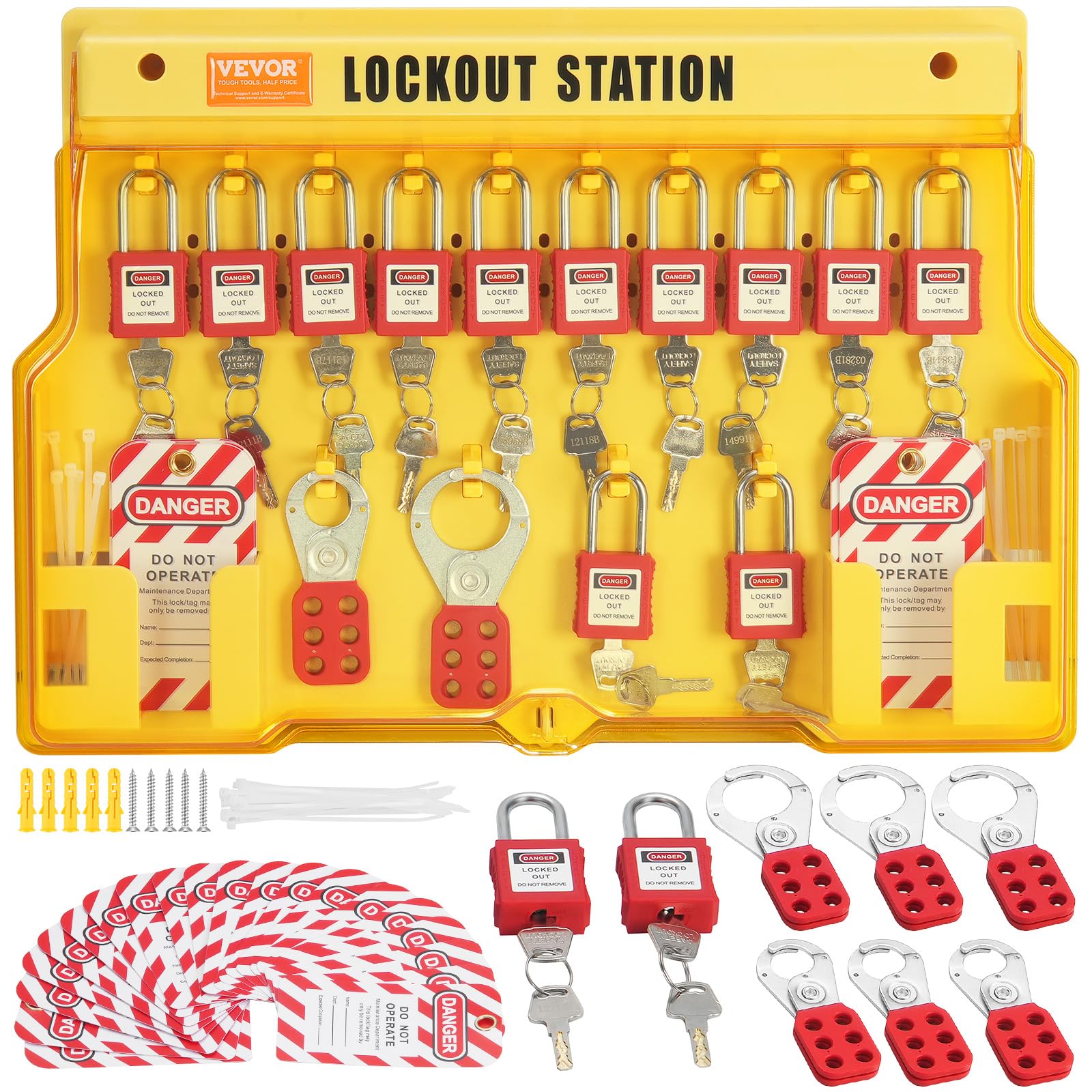 Foto 2 pulgar | Kit De Etiquetado Lockout Vevor, 60 Unidades, Con 14 Candados, 3 Cierres Y Más - Venta Internacional.
