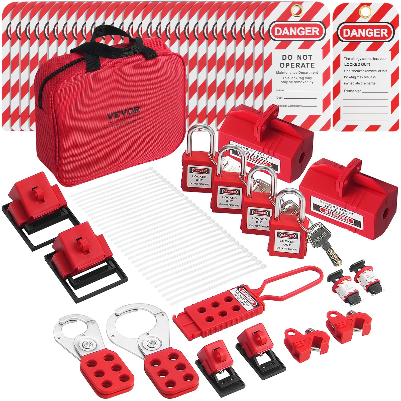 Foto 2 pulgar | Kit De Etiquetado Lockout Vevor Electrical, 47 Unidades Con Candados Y Más - Venta Internacional.
