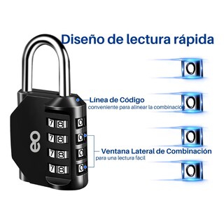 Foto 3 | Candado de Combinación 4 Dígitos Eo Safe Imports Esi-19236 Multicolor 2 Piezas