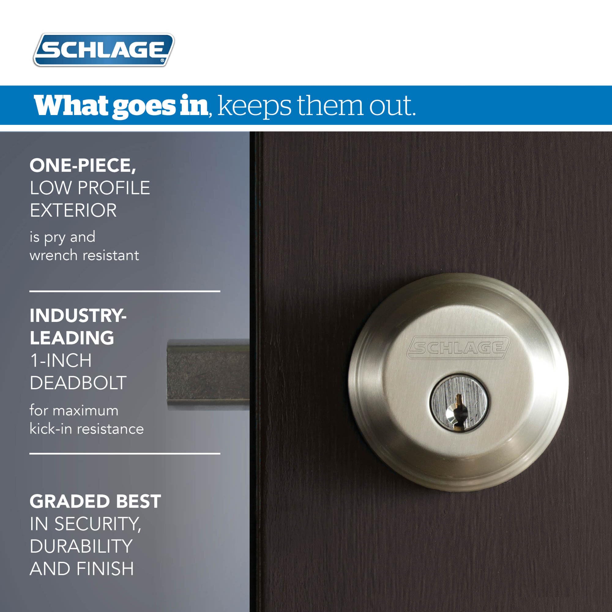 Foto 3 | Cerradura De Puerta Schlage Fb50n V Geo 505 B60 Con Llave Similar De Latón - Venta Internacional.