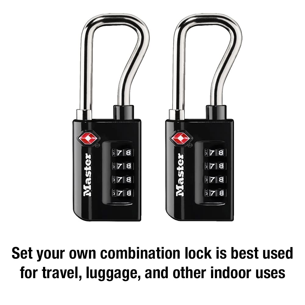 Foto 4 pulgar | Candado Para Equipaje Master Lock 4696t, Aprobado Por La Tsa, Negro, Paquete De 2 - Venta Internacional.