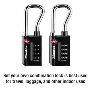 Foto 3 | Candado Para Equipaje Master Lock 4696t, Aprobado Por La Tsa, Negro, Paquete De 2 - Venta Internacional.