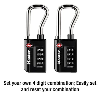 Foto 5 | Candado Para Equipaje Master Lock 4696t, Aprobado Por La Tsa, Negro, Paquete De 2 - Venta Internacional.