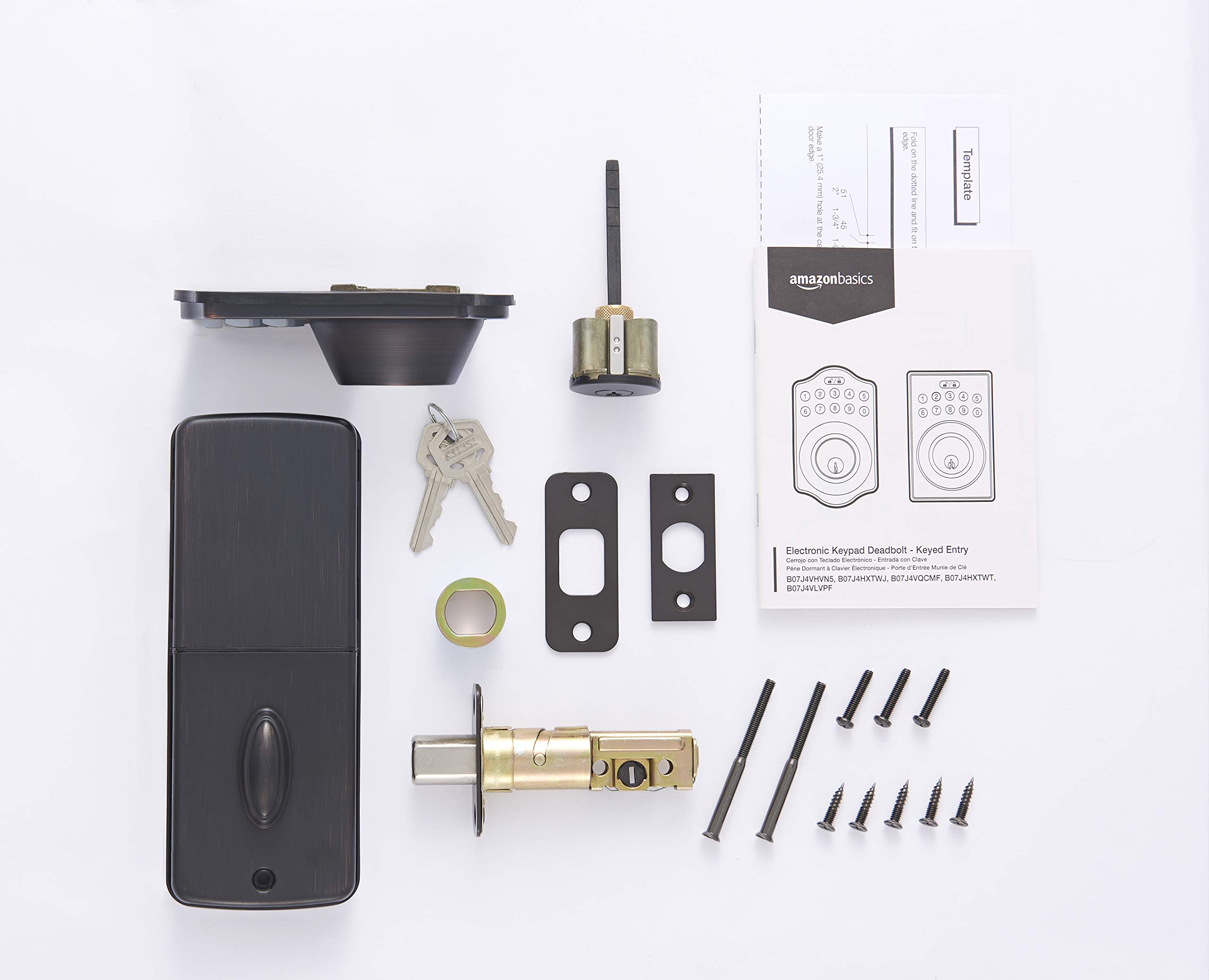 Foto 4 pulgar | Teclado Electrónico Deadbolt Amazon Basics Negro Mate, Paquete De 6 - Venta Internacional.