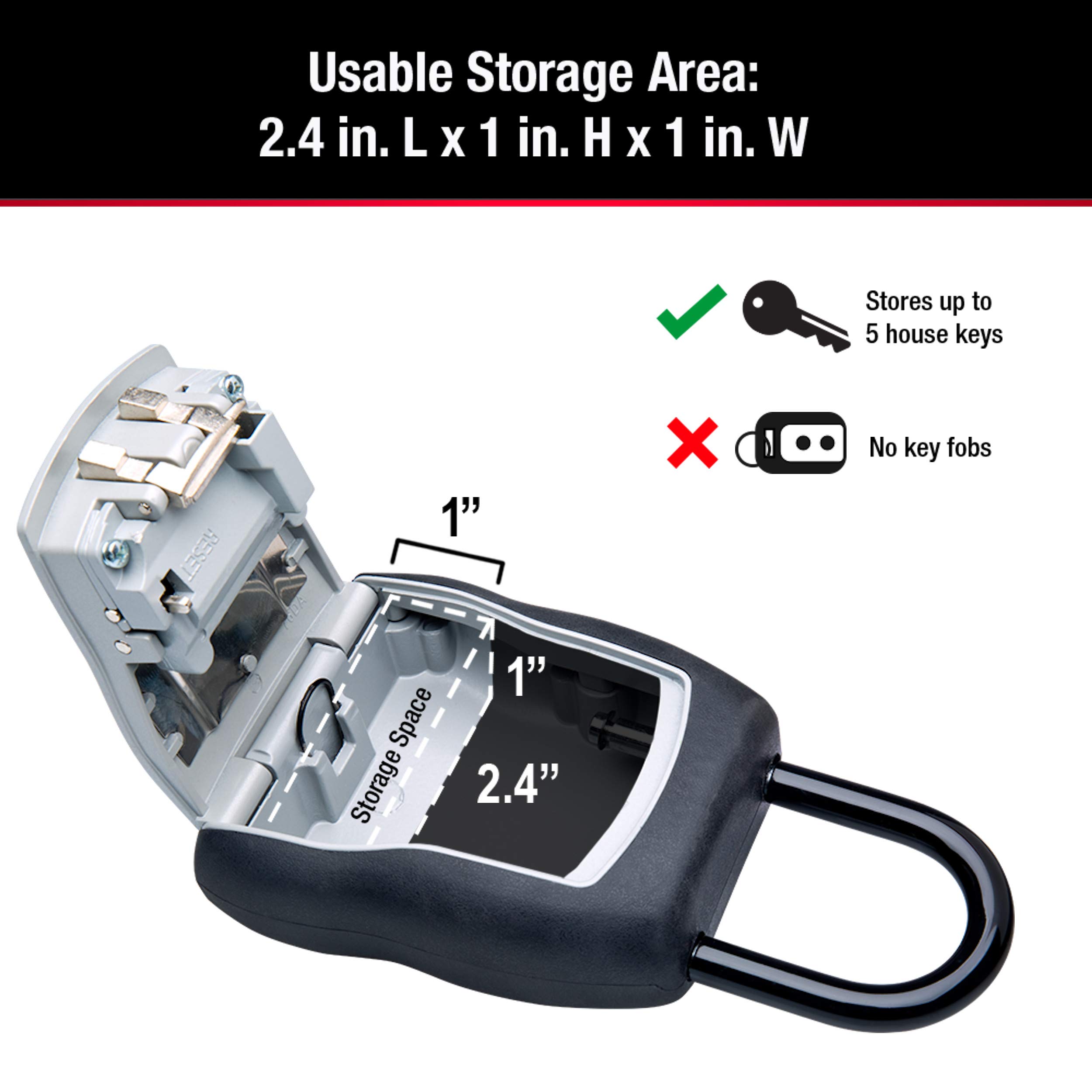 Foto 6 | Caja Con Llave Master Lock 5400ec Negra Con Capacidad Para 5 Llaves - Venta Internacional.