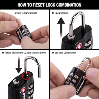 Foto 4 | Candado Para Equipaje Master Lock 4680dblk Aprobado Por La Tsa, Negro - Venta Internacional.
