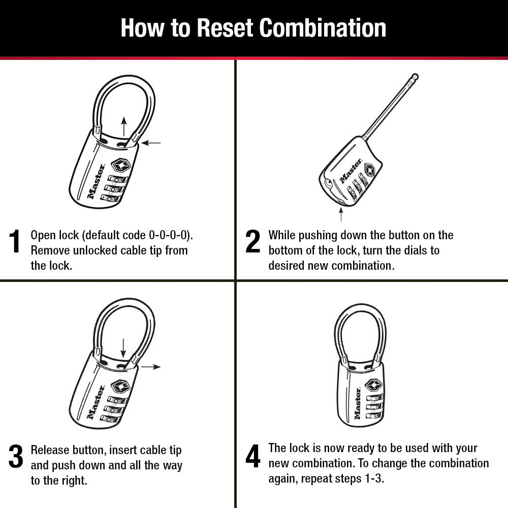 Foto 3 pulgar | Luggage Lock Set Your Own Combination Master Lock, Aprobado Por La Tsa - Venta Internacional.