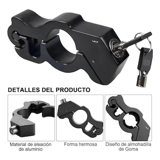 Foto 3 | Candado Para Motocicletas Bloqueador De Freno Y Acelerador Lab.g Negro
