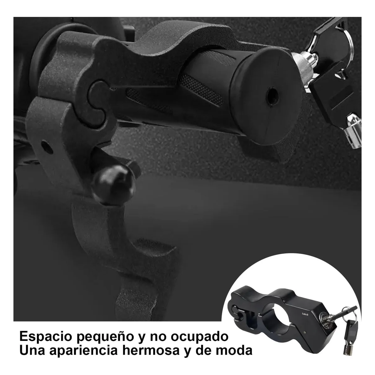 Foto 6 pulgar | Candado Para Motocicletas Bloqueador De Freno Y Acelerador Lab.g Negro