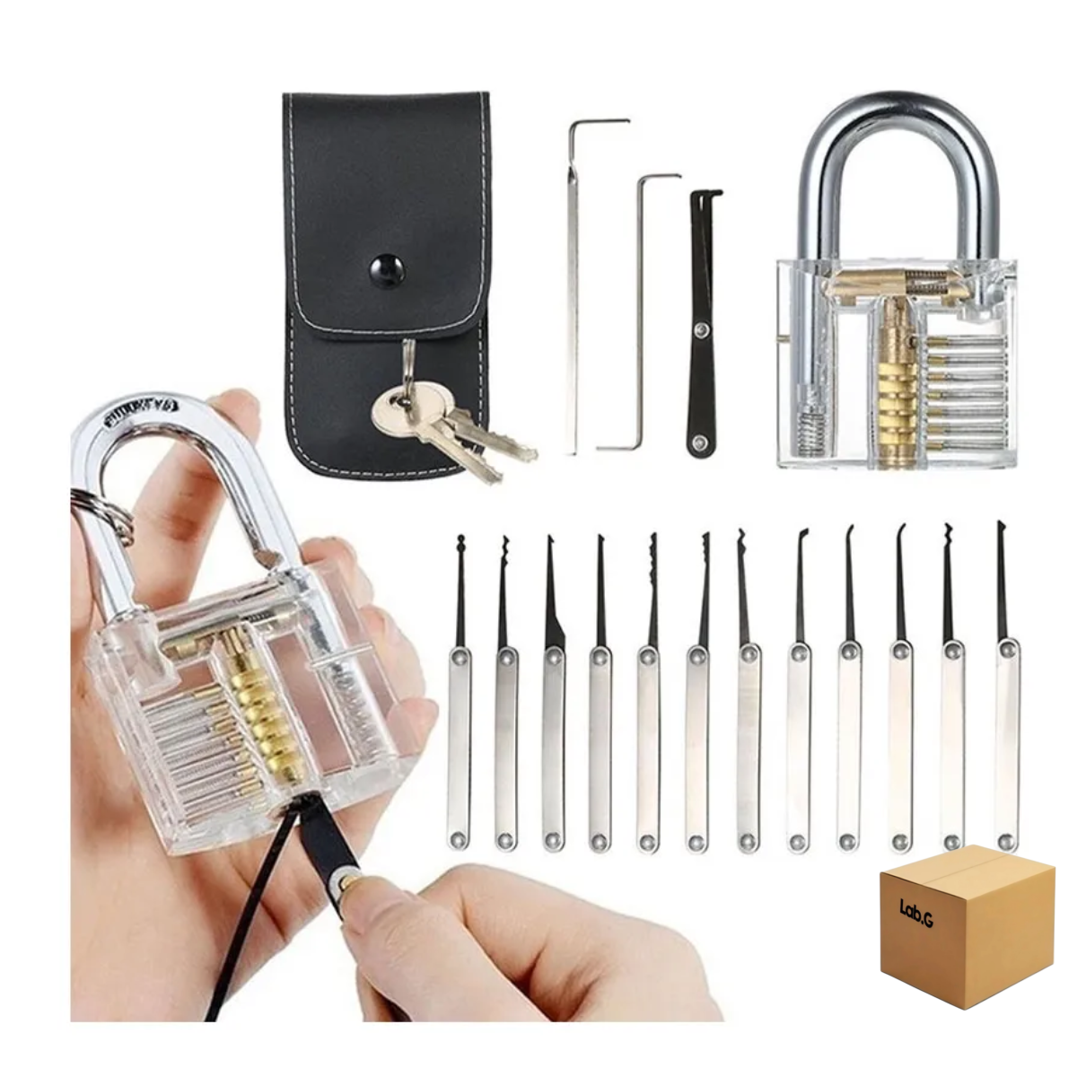 Foto 5 pulgar | Kit De Ganzuas Profesionales 15 Pcs Lab.g Multicolor