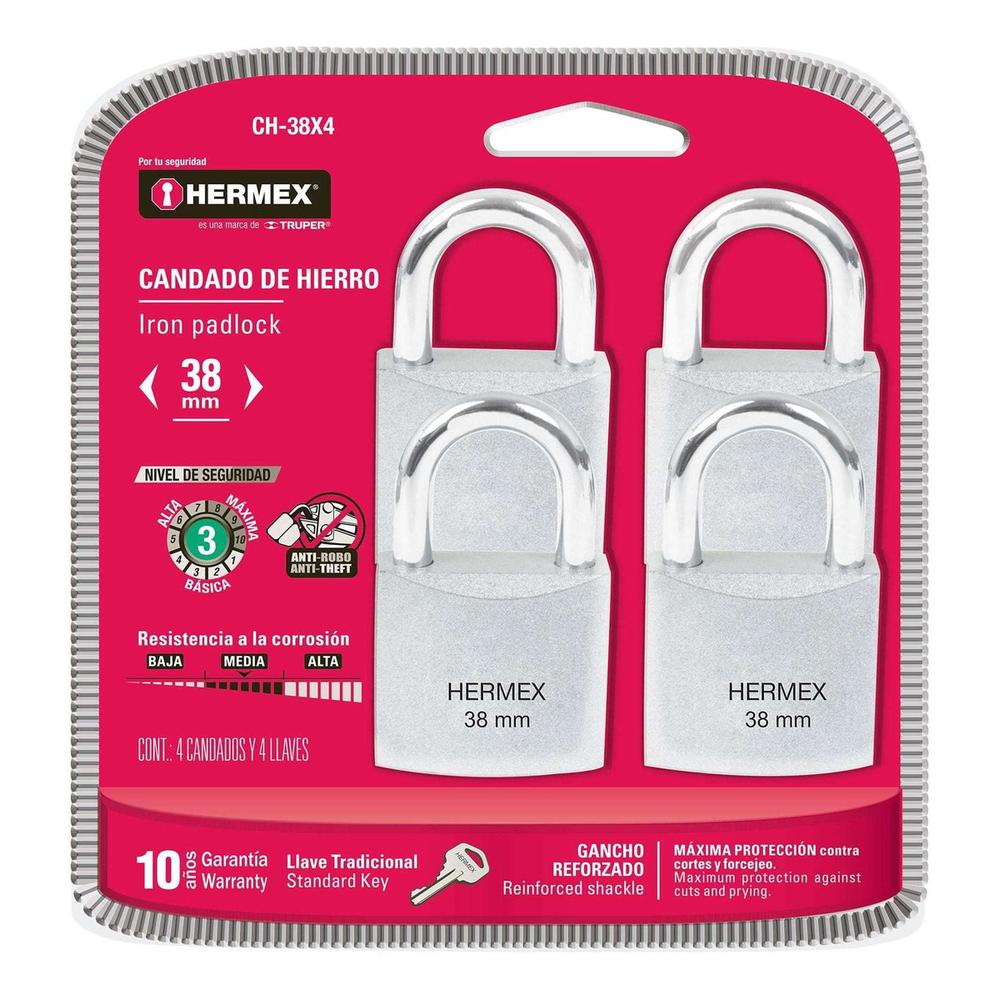 Candado Acero 38mm Ch-38x4 Hermex