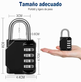 Foto 2 | Xtellar Pack De 2 Candados De Aleación De Zinc Con Combinación De 4 Dígitos – Seguridad Y Conveniencia En Tamaño