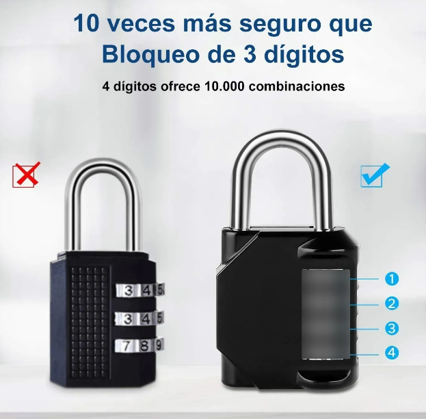 Foto 4 pulgar | Xtellar Pack De 2 Candados De Aleación De Zinc Con Combinación De 4 Dígitos – Seguridad Y Conveniencia En Tamaño