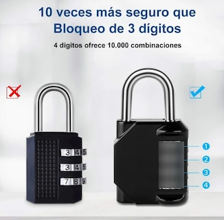Foto 3 | Xtellar Pack De 2 Candados De Aleación De Zinc Con Combinación De 4 Dígitos – Seguridad Y Conveniencia En Tamaño