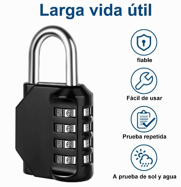 Foto 5 pulgar | Xtellar Pack De 2 Candados De Aleación De Zinc Con Combinación De 4 Dígitos – Seguridad Y Conveniencia En Tamaño