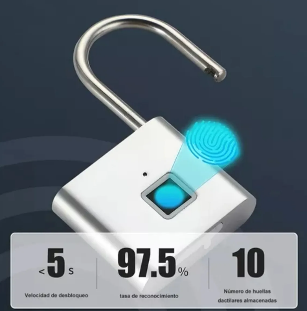 Foto 3 pulgar | Candado de Huella Digital Xtellar Recargable Usb