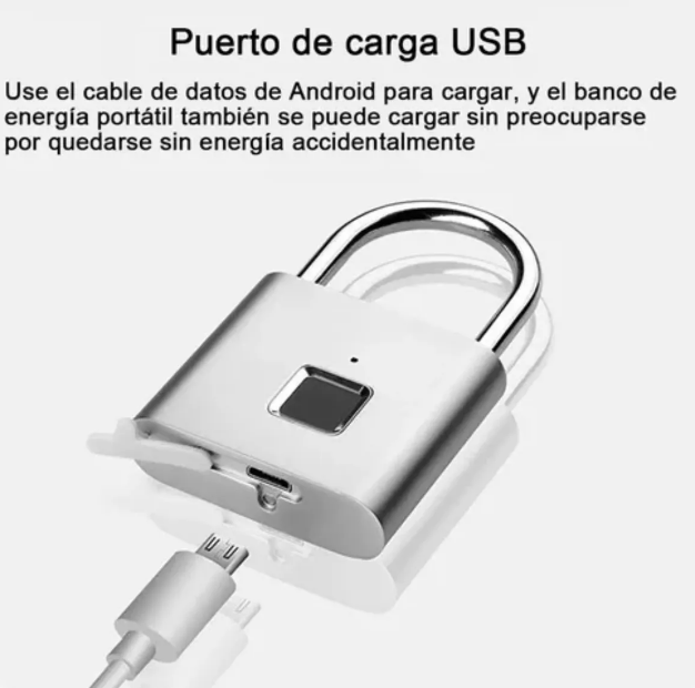 Foto 4 pulgar | Candado de Huella Digital Xtellar Recargable Usb