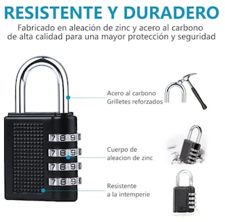 Foto 4 | Candados Xtellar de Combinación Numérica 3 Piezas