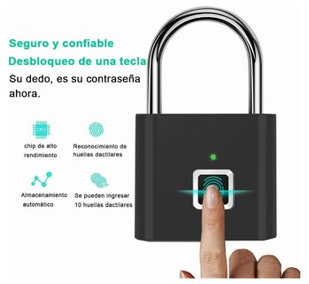 Foto 2 | Candado Xtellar De Huella Digital Usb Recargable Inigualable Seguridad Acuática Y Anti-polvo