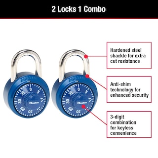 Foto 2 | Paquete De 2 Candados Combinados Locker Lock Master Lock 1530t - Venta Internacional.