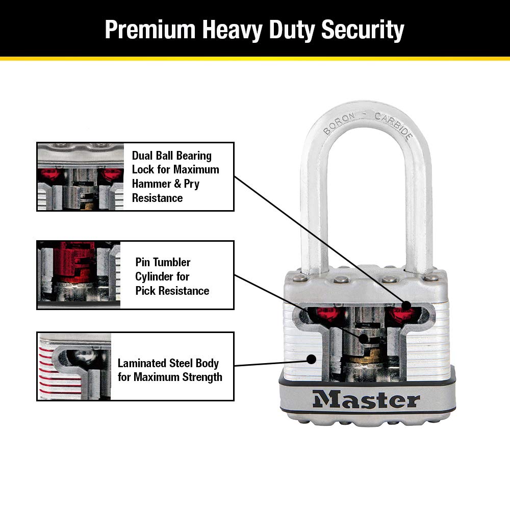 Foto 5 | Padlock Master Lock Magnum Silver Con Llaves Iguales Para Exteriores  Paquete De 4 - Venta Internacional.