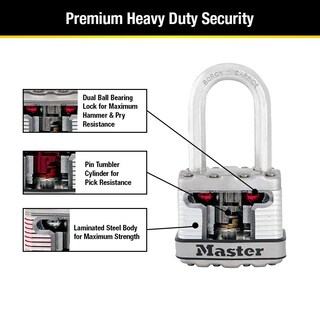 Foto 5 | Padlock Master Lock Magnum Silver Con Llaves Iguales Para Exteriores Paquete De 4 - Venta Internacional.