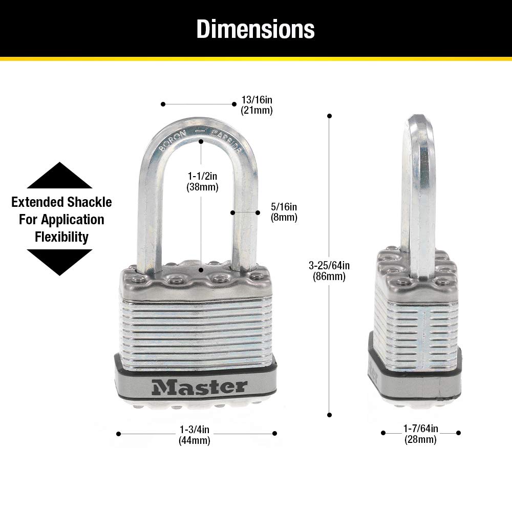 Foto 7 pulgar | Padlock Master Lock Magnum Silver Con Llaves Iguales Para Exteriores  Paquete De 4 - Venta Internacional.