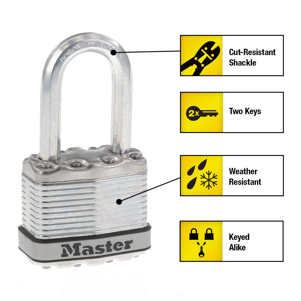 Foto 8 pulgar | Padlock Master Lock Magnum Silver Con Llaves Iguales Para Exteriores  Paquete De 4 - Venta Internacional.