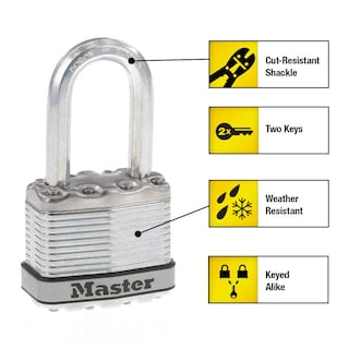 Foto 7 | Padlock Master Lock Magnum Silver Con Llaves Iguales Para Exteriores Paquete De 4 - Venta Internacional.