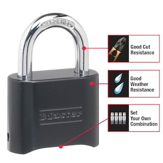 Foto 2 | Candado Combinado Master Lock 178d Negro - Venta Internacional.